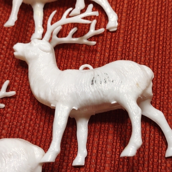 Vintage Celluloid Reindeer Set Christmas Ornaments - Picture 7 of 7